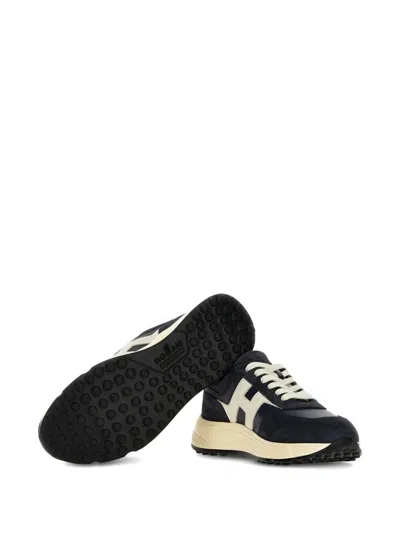Hogan Hyperlight Lace-up Sneakers With Technical Fabric Inserts In Neutral