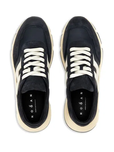 Hogan Hyperlight Lace-up Sneakers With Technical Fabric Inserts In Neutral