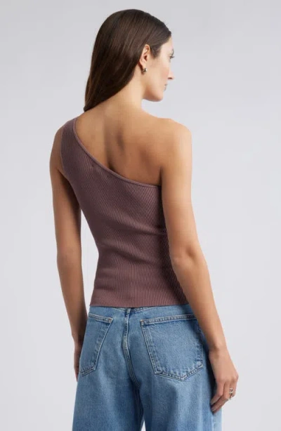 Open Edit Luxe Sculpt Rib One-shoulder Top