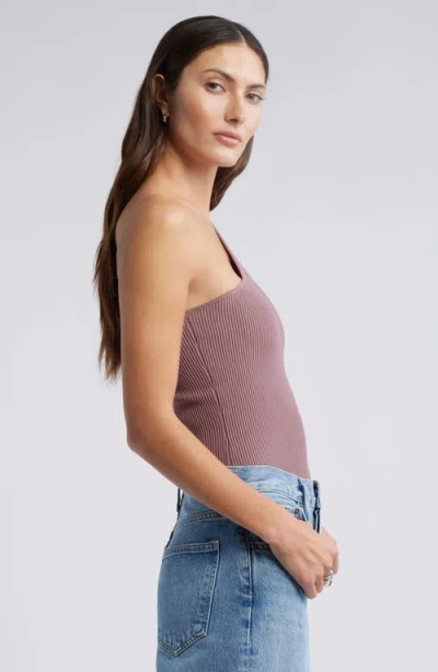 Open Edit Luxe Sculpt Rib One-shoulder Top