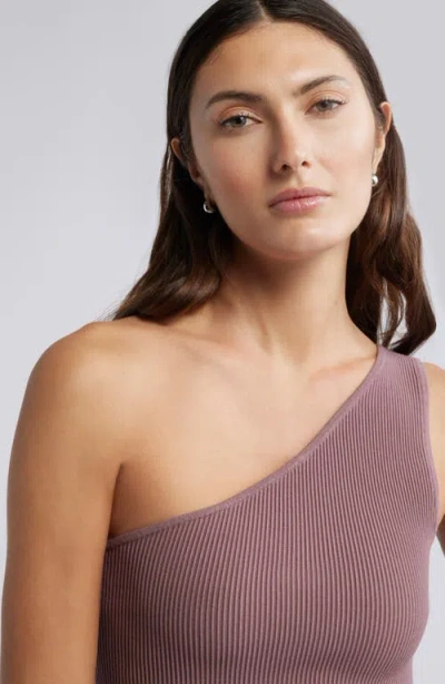 Open Edit Luxe Sculpt Rib One-shoulder Top