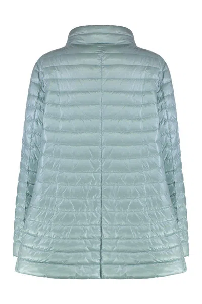 Herno A-shape Techno-nylon Down Jacket In Green