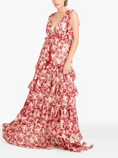 Cinq À Sept Cinq A Sept Floral Ribbons Omelia Gown In Red
