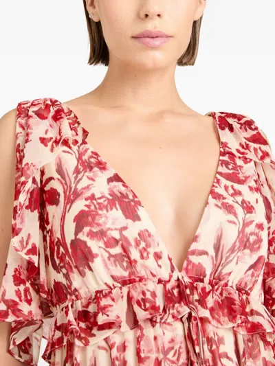 Cinq À Sept Cinq A Sept Floral Ribbons Omelia Gown In Red