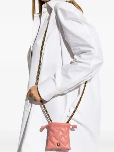 Kurt Geiger Micro Kensington Quilted Purse In Pink