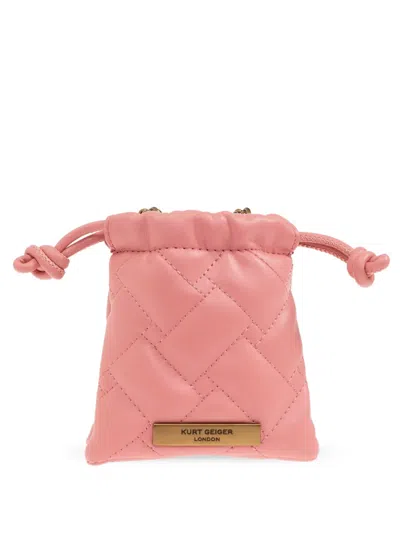 Kurt Geiger Micro Kensington Quilted Purse In Pink