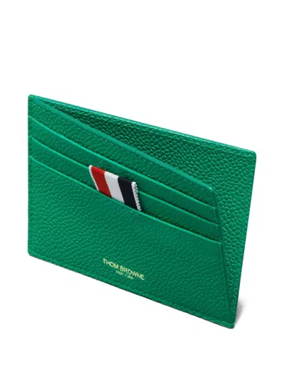 Thom Browne Pebble-leather Cardholder In Green
