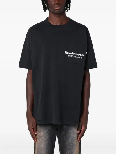 New Amsterdam Lgoo-print Cotton T-shirt In Black