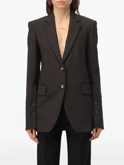 Sportmax Buttoned Single-breasted Blazer In Black