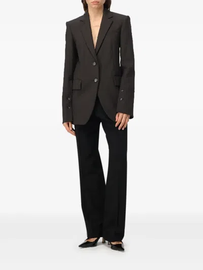 Sportmax Buttoned Single-breasted Blazer In Black