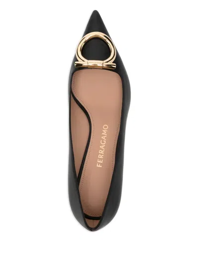 Ferragamo 40mm Maxi Gancini Leather Pumps