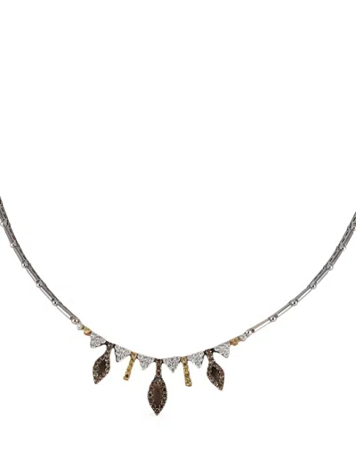 Pre-owned Lb Exclusive 18k White Gold Diamond Necklace In Silver