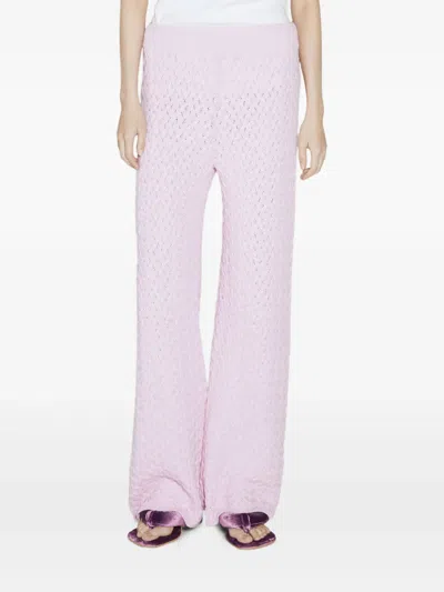 Isa Boulder Cableweave Trousers In Pink