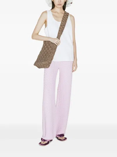 Isa Boulder Cableweave Trousers In Pink