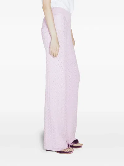 Isa Boulder Cableweave Trousers In Pink