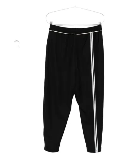 Mordecai Pleated Drawstring Trousers In Black