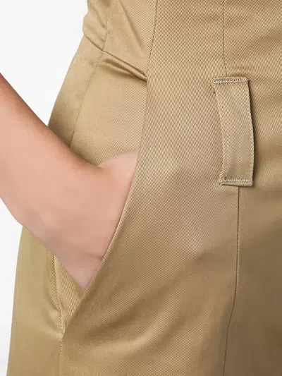 The Latest Camel-coloured Short Jumpsuit In Cotton In Brown