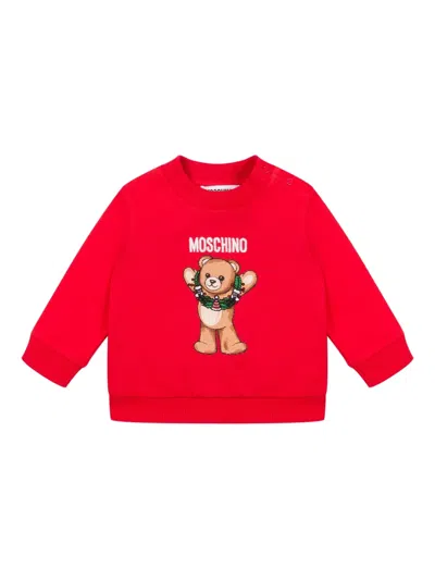 Moschino Baby Teddy Bear Sweatshirt In Pink