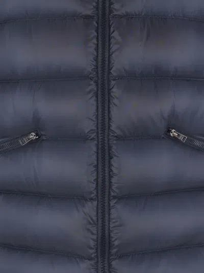 Herno Quilted Hooded Sleeveless Vest Pockets In Blue
