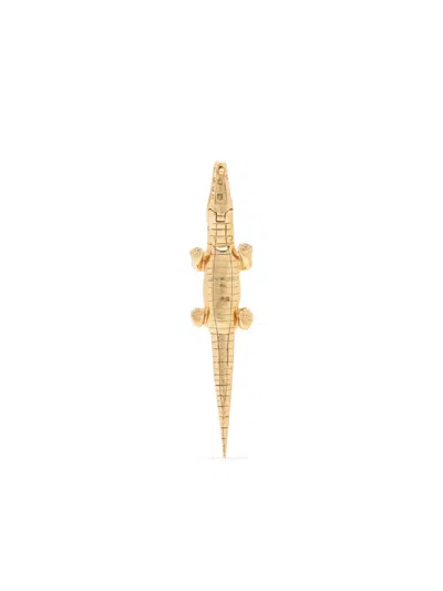 Bibi Van Der Velden 18k Yellow Gold Alligator Tsavorite Earring In White