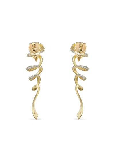 Anabela Chan 18kt Gold Vermeil Ribbon Twirl Diamond Earrings In Gold