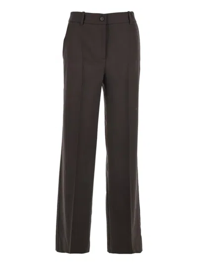 P.a.r.o.s.h Straight Trousers With Pockets And Loops In Brown