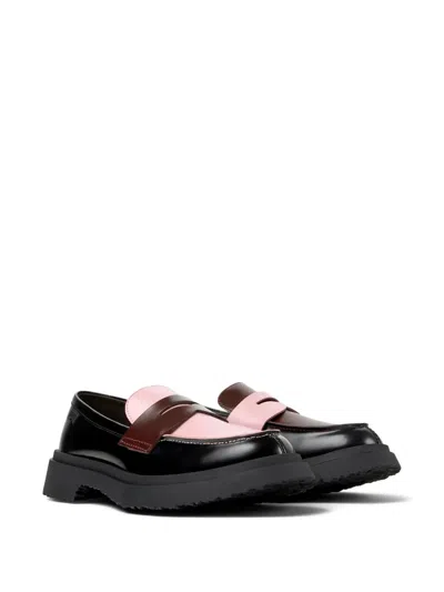 Camper Walden Twins Leather Two-tone Loafers In Black