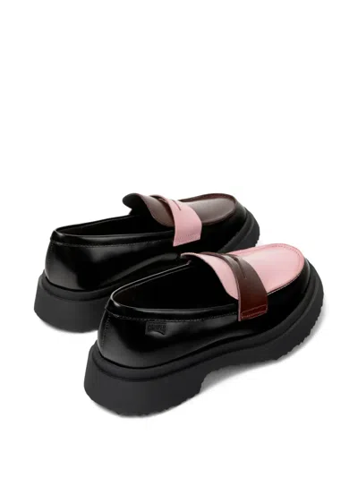 Camper Walden Twins Leather Two-tone Loafers In Black