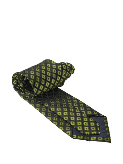 Zilli Diamond-pattern Silk Tie In Blue