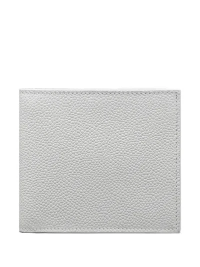 Thom Browne Pebble-grain Bifold Wallet In Gray