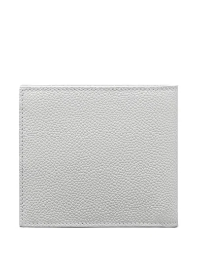 Thom Browne Pebble-grain Bifold Wallet In Gray