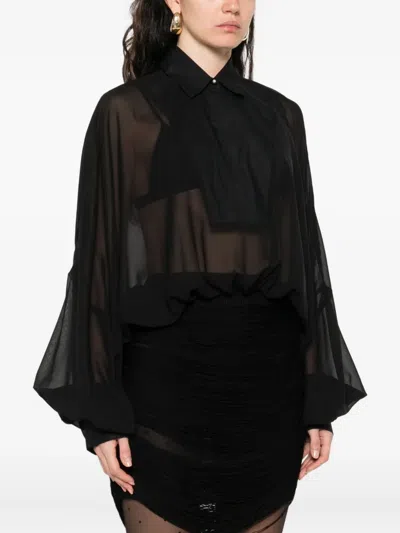 Pinko Button-down Long-sleeve Bodysuit In Black