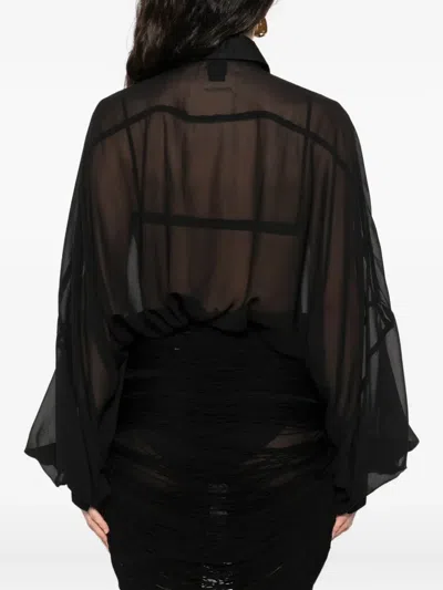 Pinko Button-down Long-sleeve Bodysuit In Black