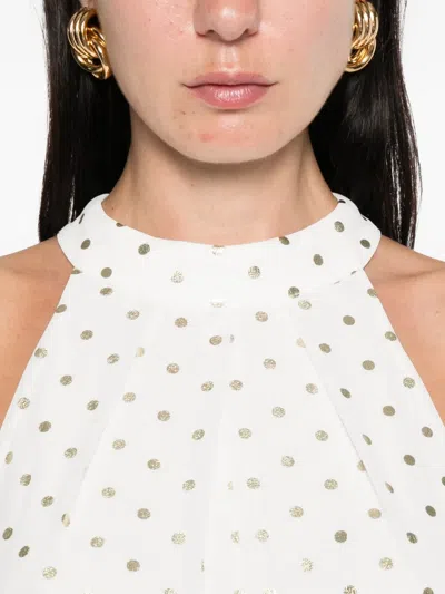 Nissa Pleated Polka-dot Midi Dress