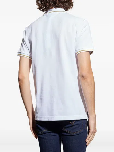 Versace Jeans Couture Logo-embroidered Polo Shirt In White