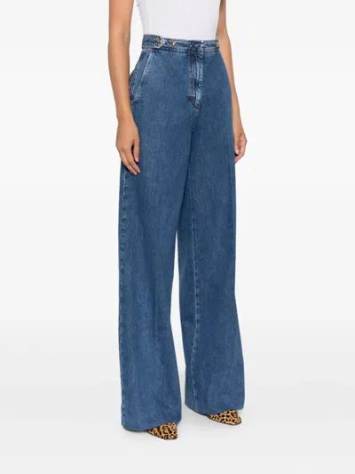 Sandro Womens Blue Jean Wide-leg High-rise Denim Jeans In Blue