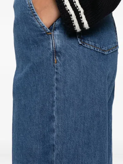Sandro Womens Blue Jean Wide-leg High-rise Denim Jeans In Blue