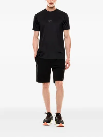 Ea7 Golf Pro Polo Bermuda Shorts In Ventus7 Technical Fabric In Black