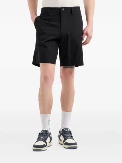 Ea7 Golf Pro Polo Bermuda Shorts In Ventus7 Technical Fabric In Black