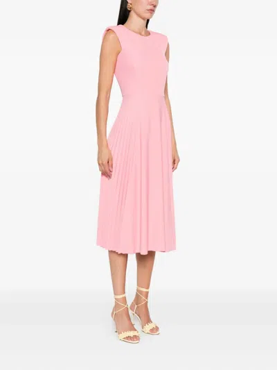 Nissa Pleated Sleeveless Midi Dress In Pink