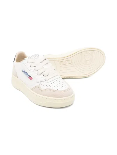 Autry White Sneakers For Kids With Logo In White