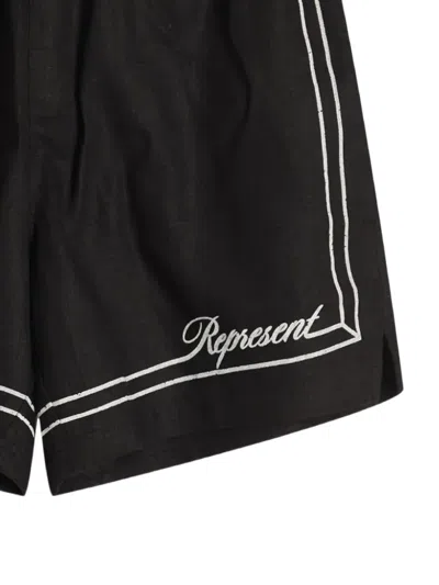 Represent Border-detail Shorts In Black