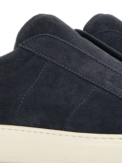 Hogan Black Suede Slip-on Shoes With Contrasting Sole