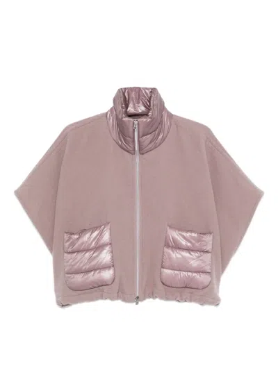 Herno Quilted-pocket Fleece Jacket In Pink