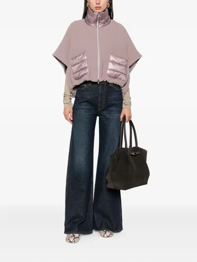 Herno Quilted-pocket Fleece Jacket In Pink