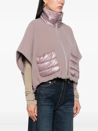 Herno Quilted-pocket Fleece Jacket In Pink