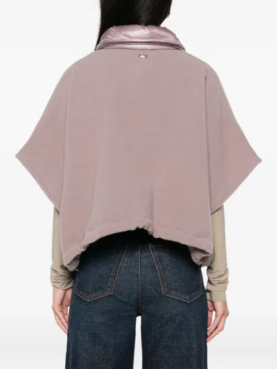 Herno Quilted-pocket Fleece Jacket In Pink