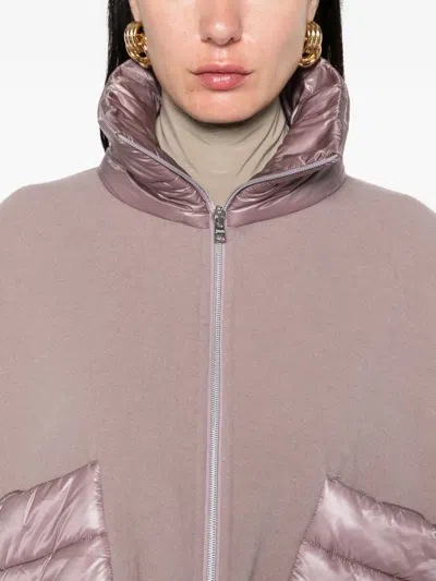 Herno Quilted-pocket Fleece Jacket In Pink