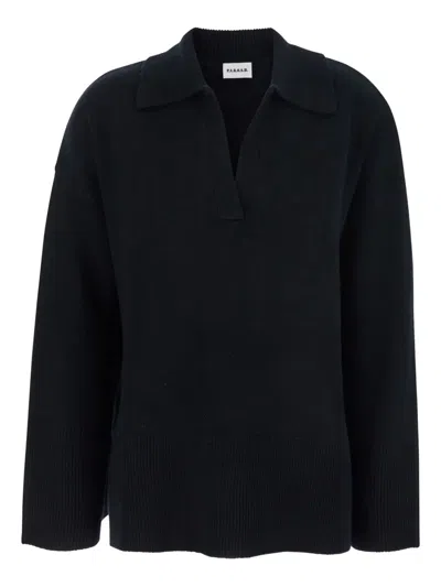 P.a.r.o.s.h Polo-neck Ribbed Sweater In Black