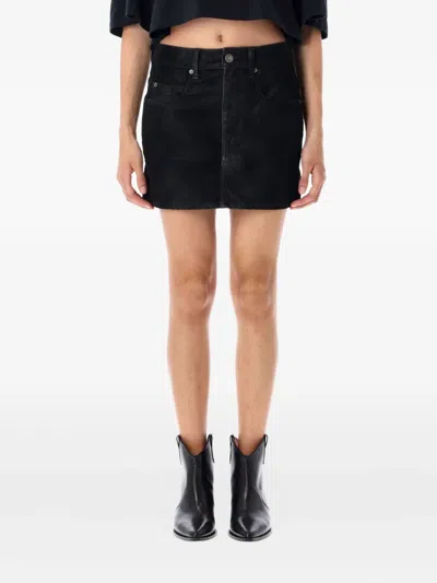 Isabel Marant Étoile Isabel Marant Etoile Black Synthetic Leather Kimmy Mini Skirt In Black
